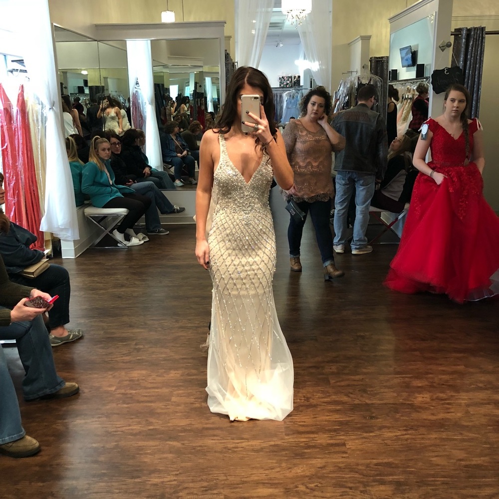 Jovani size0 prom dress color: pinkchampagne